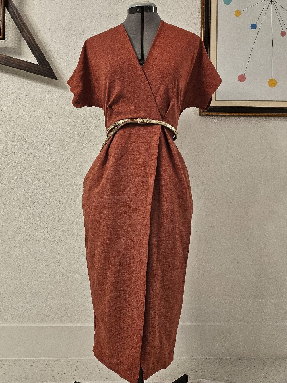 Pocketed!!!! Burnt Orange Dress